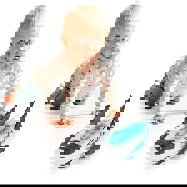 deAO Toys Electric Crawling Shark Toy for Toddlers Interactive Mechanical Shark with Lights & Music