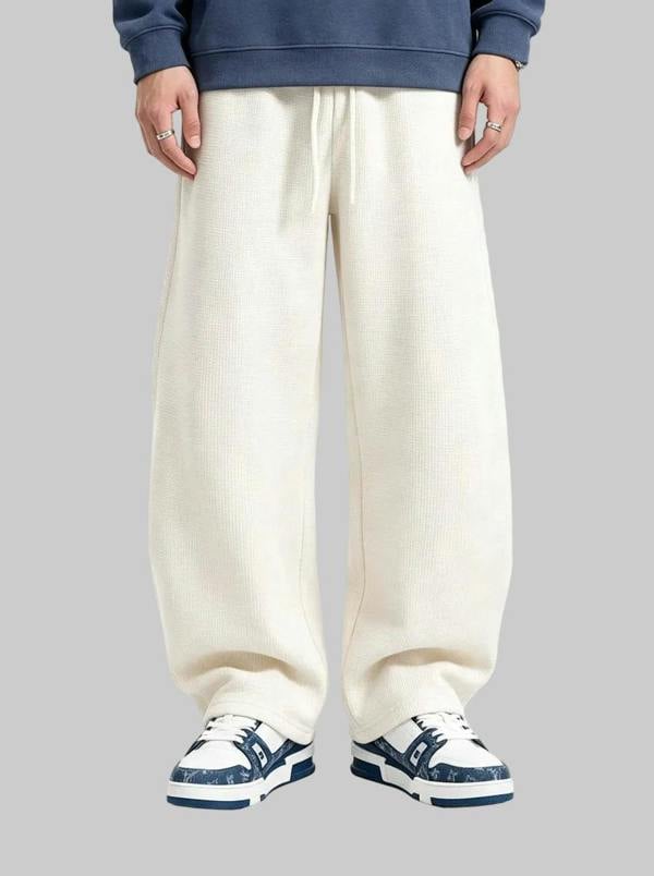 Anniou Men's Loose-fitting Curved Sweatpants - beige