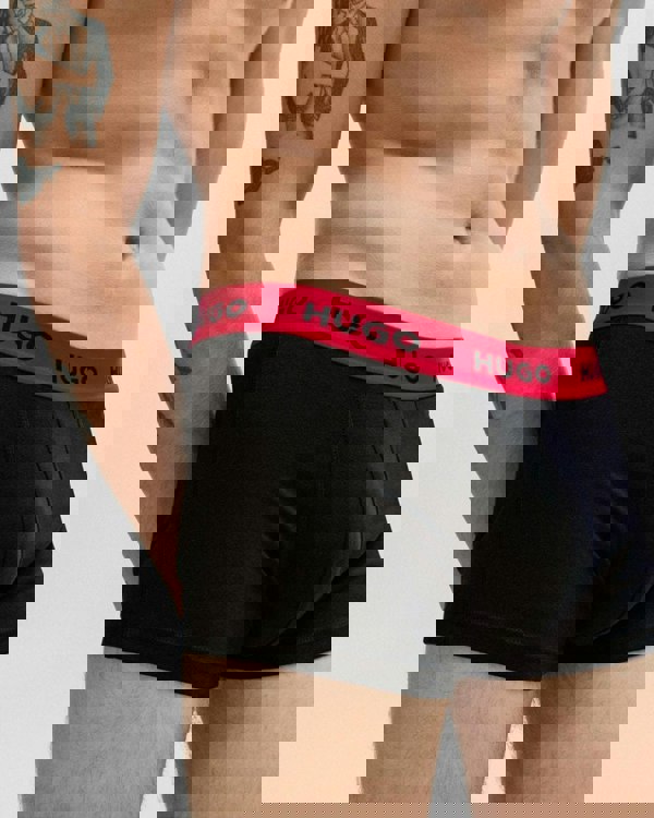 HUGO Triple Pack Mens Trunks - Red/White/Black 972