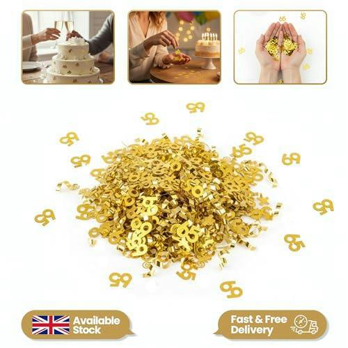 65th Birthday Gold Foil Metallic Confetti Table Decoration Pack for Party Displays and Celebrations image 4