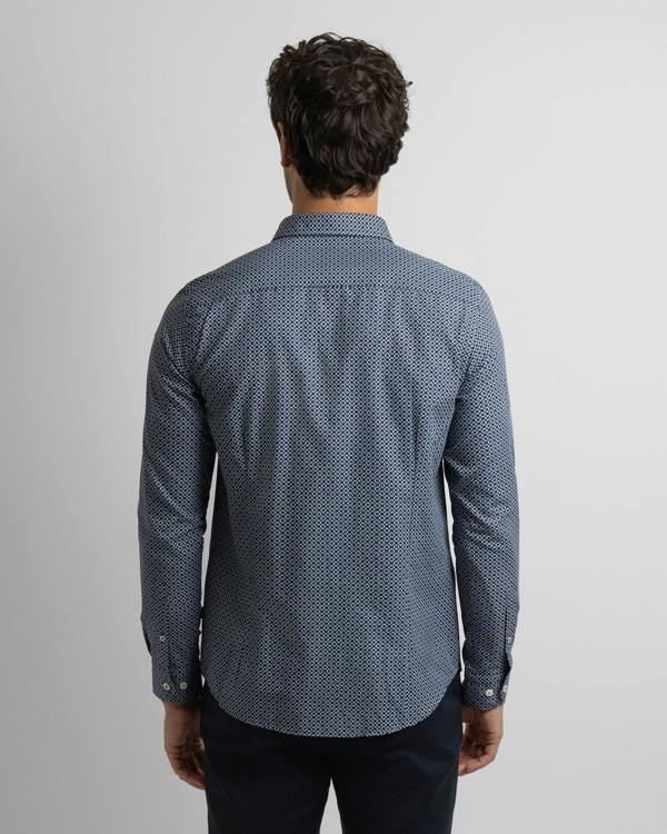 Steel & Jelly Limited Edition Navy Geometric Slim Fit Shirt