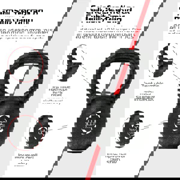 28 kg cast iron kettlebell with a textured black finish, ergonomic handle for grip, ideal for strength and flexibility training