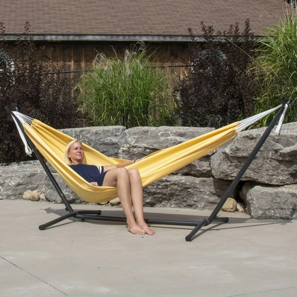 Vivere's Combo - Yellow Hammock with Stand (8ft)