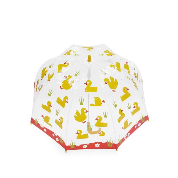 Bugzz Clear Ducks Print Transparent and Yellow Kids Umbrella Top Canopy