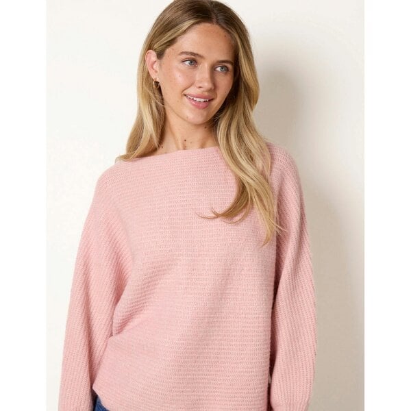 Blue Vanilla Ribbed Knit Batwing Jumper