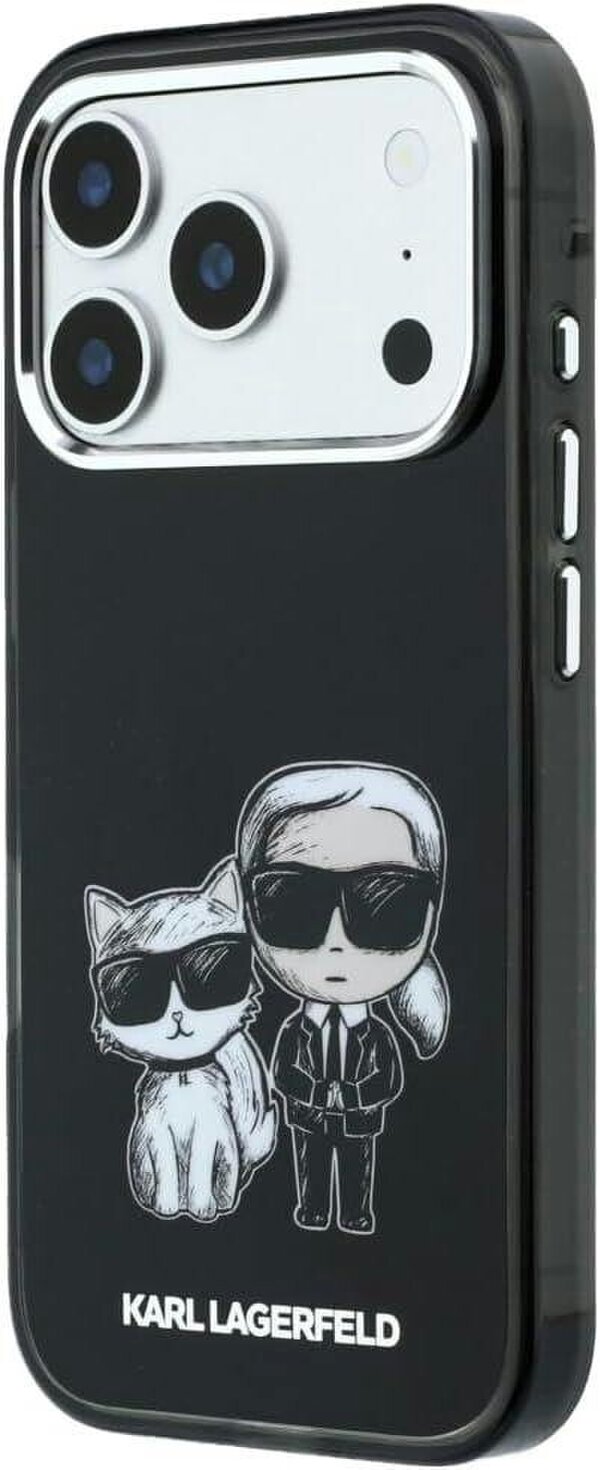 Karl Lagerfeld IML Karl & Choupette Bodies Sketch Print Case with MagSafe for iPhone 17/18 Pro 6.3" Black - KLHMP18L6HKCIDK