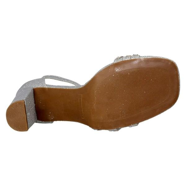Spot On Ladies Spot On Ankle Strap Glitter Sandals F12036