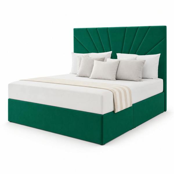 Great British Beds Sunrise Divan Bed - Green Plush