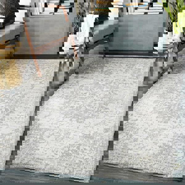 Livabliss Monaco-Vintage Grey Ivory Cream Traditional Boho Rug