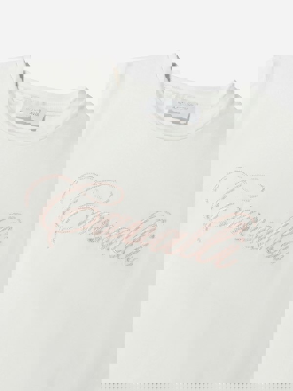 Roberto Cavalli Girls Cotton Logo T-Shirt With Lace Hem