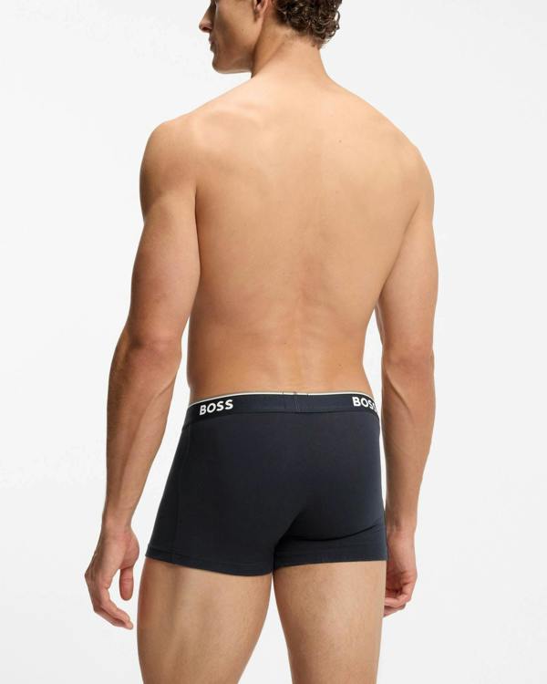 BOSS Orange 3 Pack Mens Power Trunks NOS - Open Blue 480 | CHO | Designer Mens Underwear