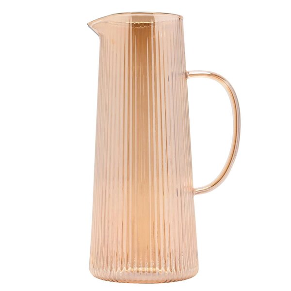 Hestia Ribbed Glass Jug - Champagne