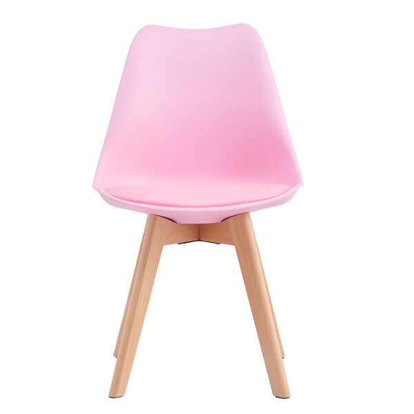 Set of 2 Dining Chairs with Solid Wooden Legs and Seat Cushion Pad Eva
