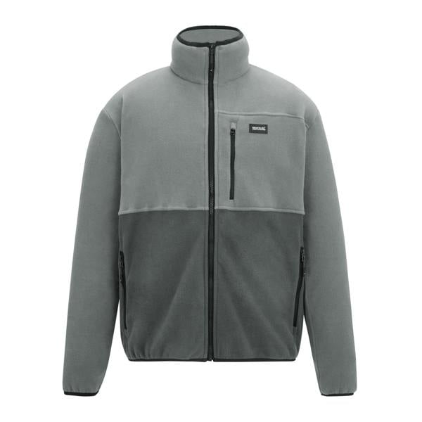 Regatta Mens Frankie Colour Block Full Zip Fleece Jacket - Storm/Lead Grey - Storm/Lead Grey - 70% Polyester/30% Recycled Polyester