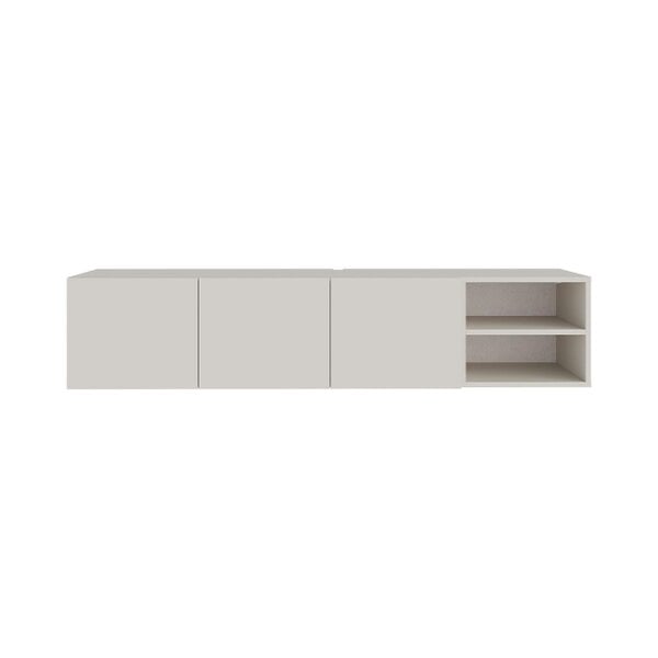 Decortie Conrad 180cm Floating TV Stand, Wall-Mounted Unit with 3 Soft-Close Doors & Open Shelves