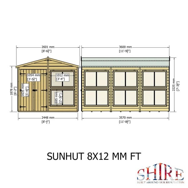 8x12 Sunhut Potting Shed with double doors - Best Shed