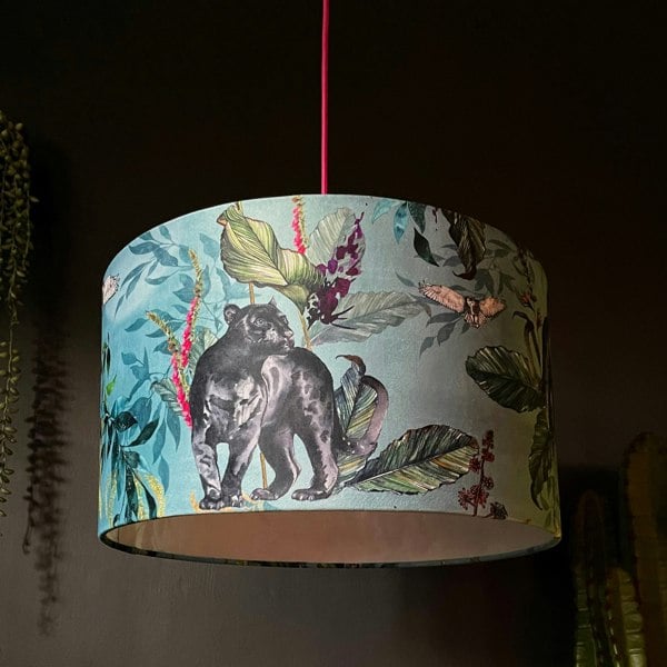 Love Frankie Handmade Velvet Lampshade in Lithium