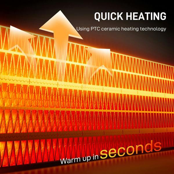 1500W Fan Electric Heater with 3 Modes Adjustable Thermostat White