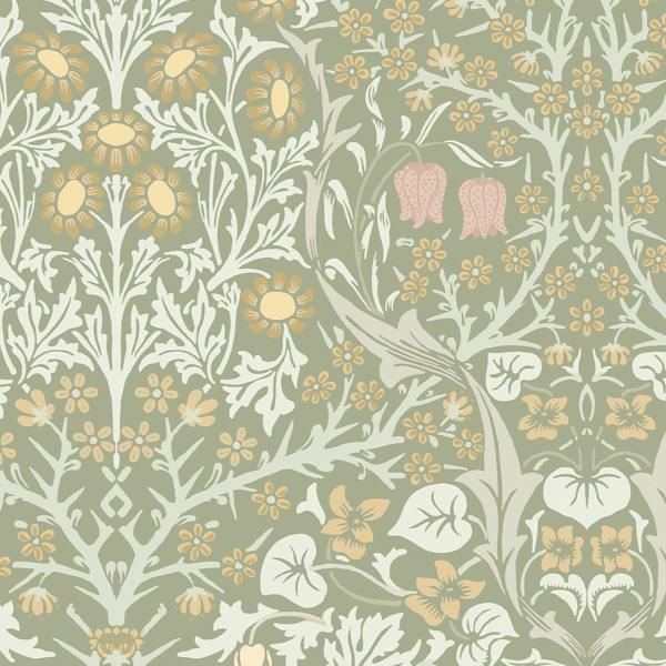 William Morris At Home Blackthorn Wallpaper | Sage