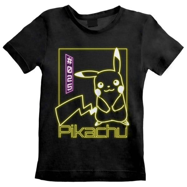 Pokemon Childrens/Kids Pikachu Neon T-Shirt - Black