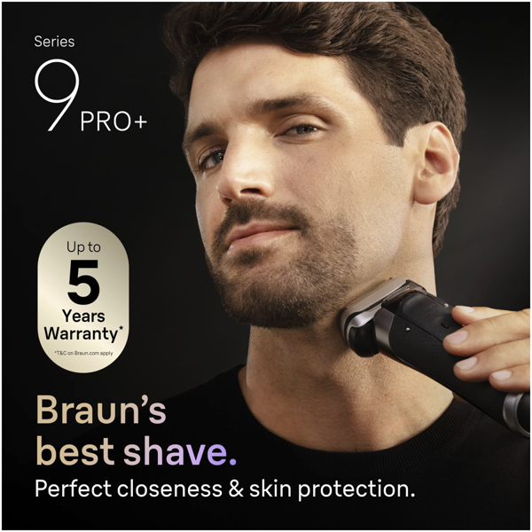 Braun Series 9 PRO+ 9667CC Electric Shaver, Pro SensoAdapt, SmartCare Center - Silver