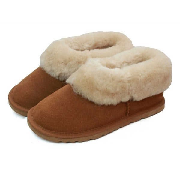 Eastern Counties Leather Womens/Ladies Sheepskin Lined Slipper Boots - Chestnut