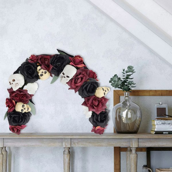 Scary Prelit Skull Halloween Arch Wreath Home Decoration Living and Home