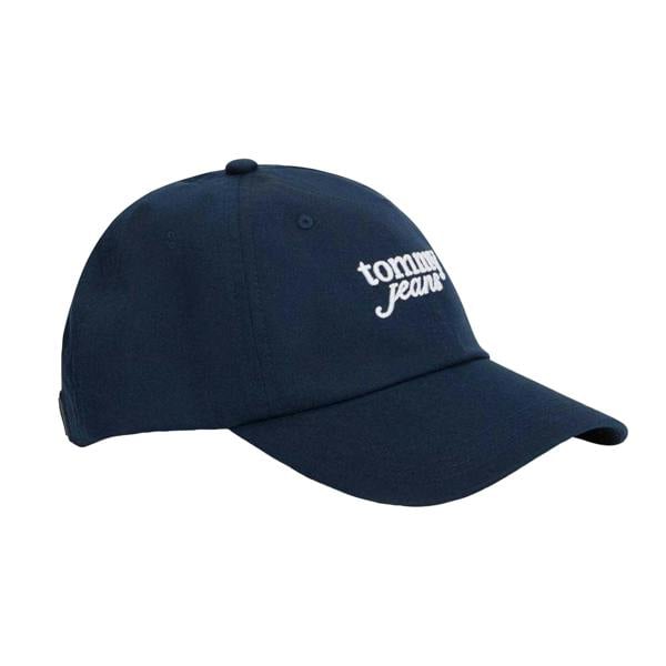 Tommy Jeans Script Cotton Logo Baseball Cap - Night Navy - 