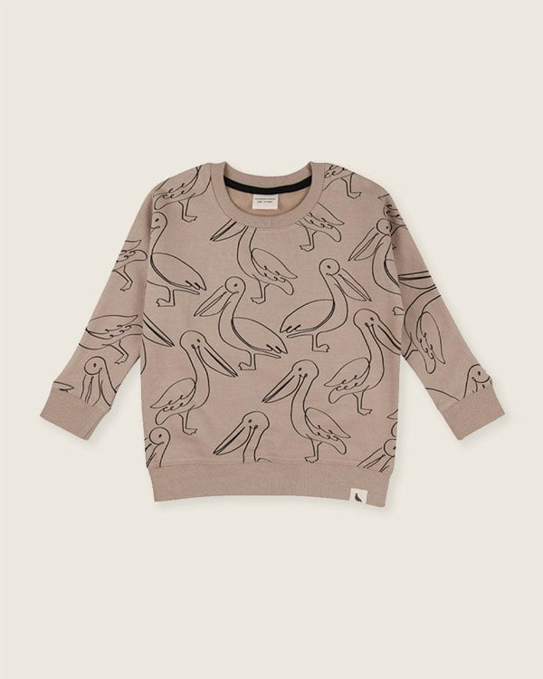 organic cotton Beige Pelican Print Sweatshirt - image 6