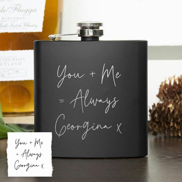 Personalised Handwriting Hip Flask - lifestyle shot