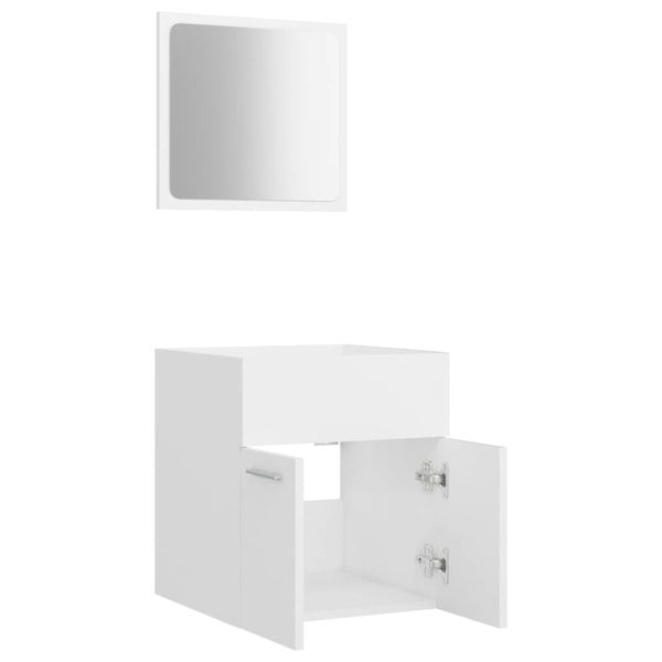 Berkfield 2 Piece Bathroom Furniture Set White Engineered Wood