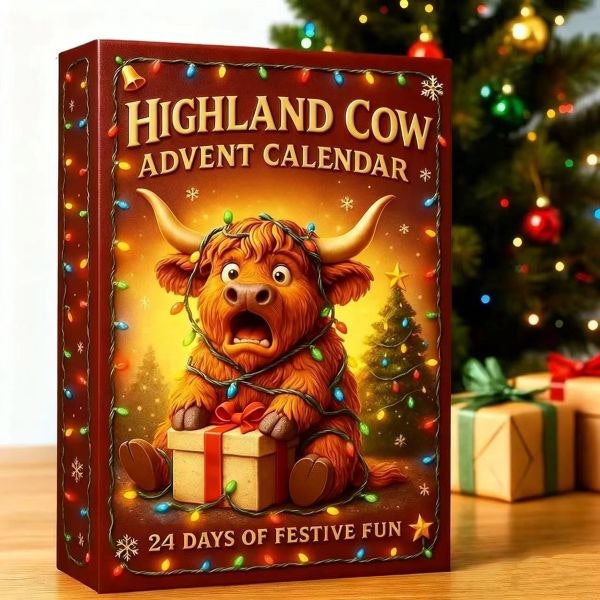 Leaper 2D Christmas Highland Cow Advent Calendar