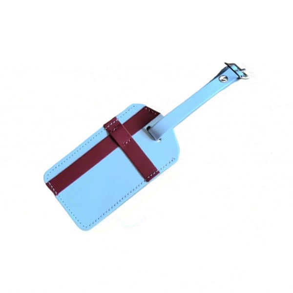 Zatchels Leather Luggage Tag - White & Red - England