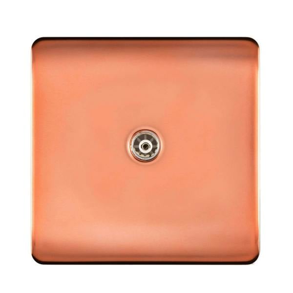 Trendi Switch 1 Gang Female Co-Axial Television Socket in Copper