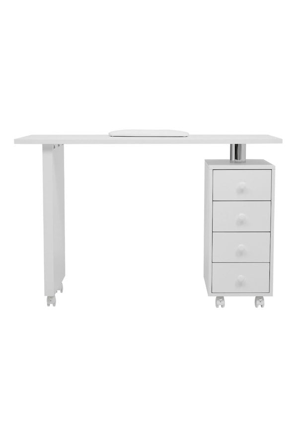 Living and Home Pro Manicure Nail Table Beauty Salon Desk With Nail Arm Rest