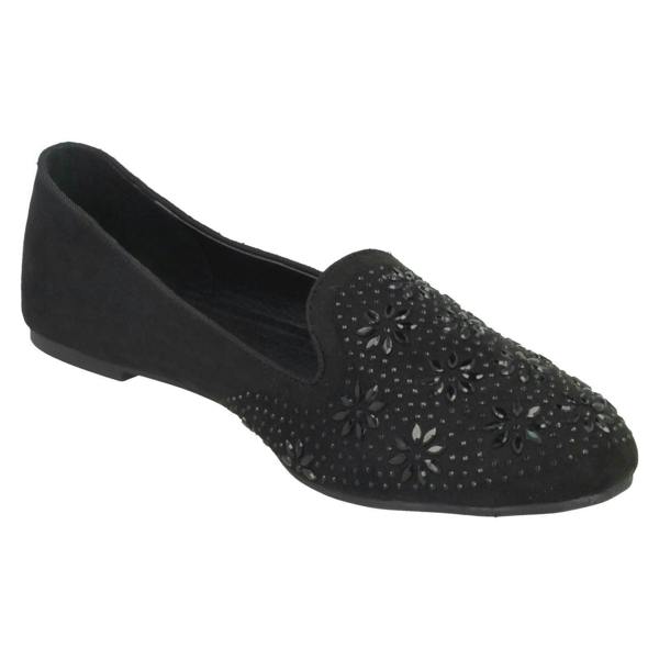 Spot On Ladies Spot On Flat Slipper Cut Ballerinas