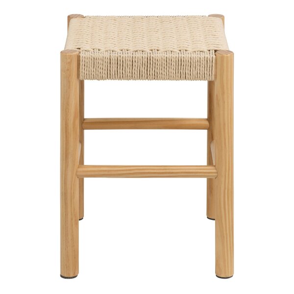Wyld Haus Tilst Natural Weaved Stool Wooden Legs