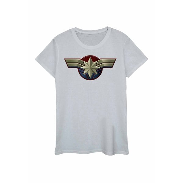 Marvel Womens/Ladies Captain Marvel Chest Emblem Cotton T-Shirt - Sports Grey