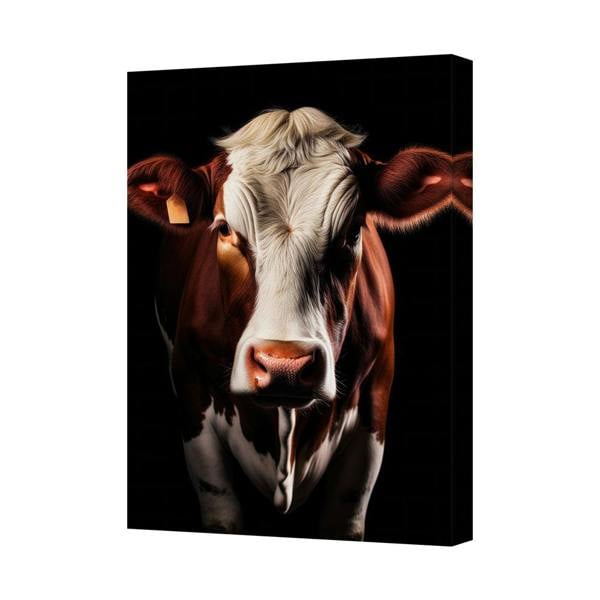 Benjamin Tate Design Cow Portrait Canvas Wall Art Print For Farmhouse Decor Gallery