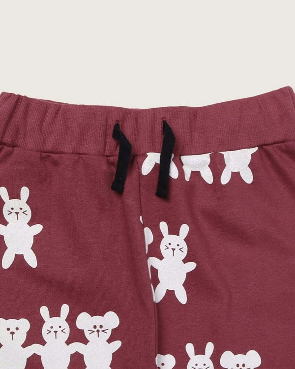 organic cotton Red Best Friends Print Harem Style Joggers - image 3