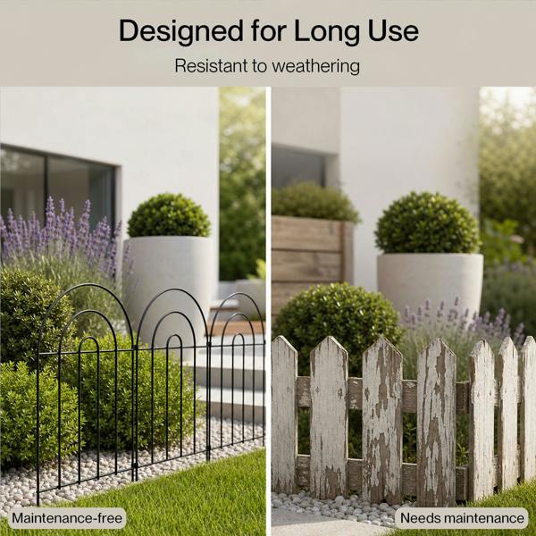Mountview Garden Fence 10pc Metal Dog Fence Picket Fence Black Steel