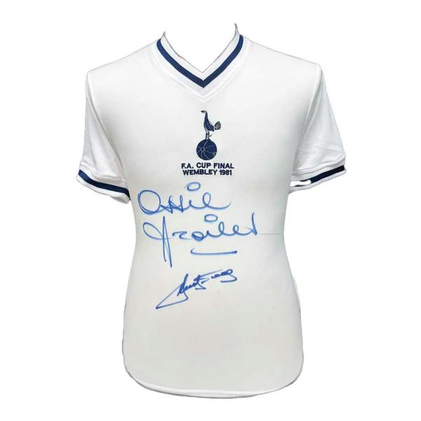 Unbranded Ossie Ardiles & Ricky Villa dual signed 1981 FA Cup Final shirt. — Framed