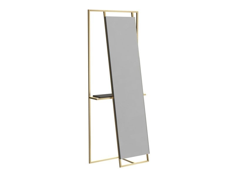 Brass Frame Floor Standing Mirror & Valet by Gillmore