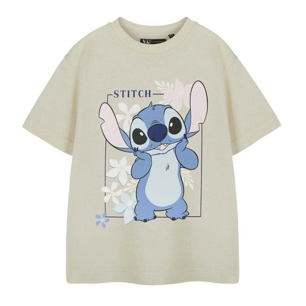 Lilo & Stitch Girls Stitch Short-Sleeved T-Shirt - Oatmeal