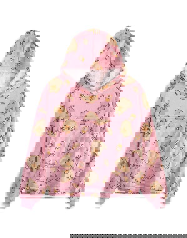 Pusheen Girls Pink Food AOP Blanket Hoodie (One Size)