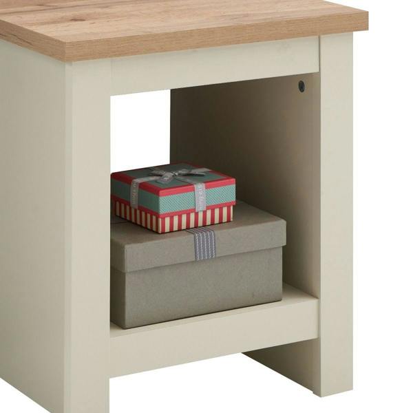 Timber Art Design Lisbon Modern Lamp Side Table with Open Shelf