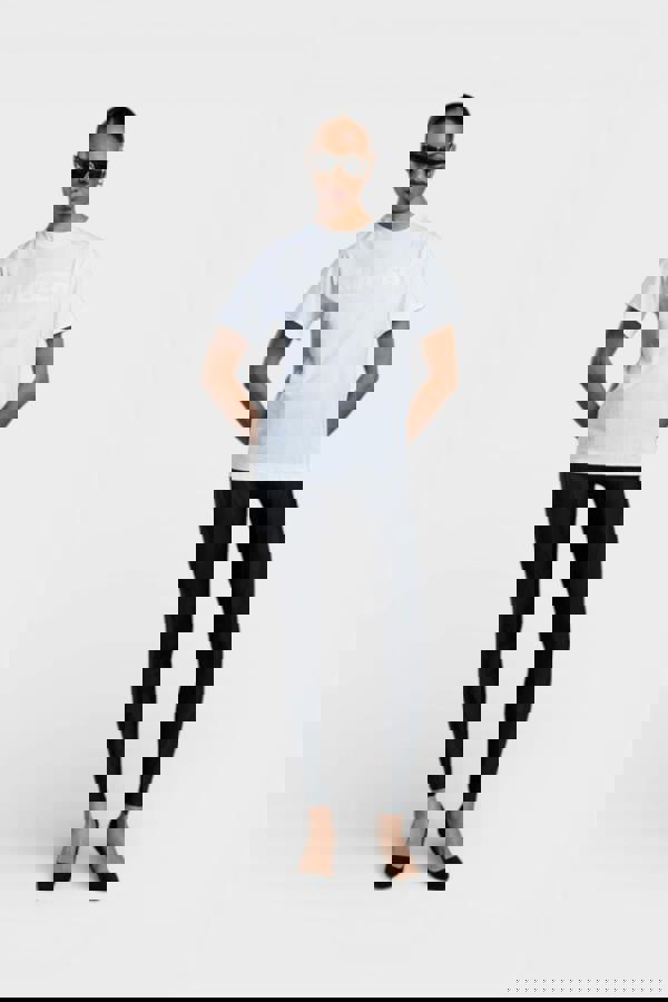 Mugler Logo Print Oversized Tee Warm White