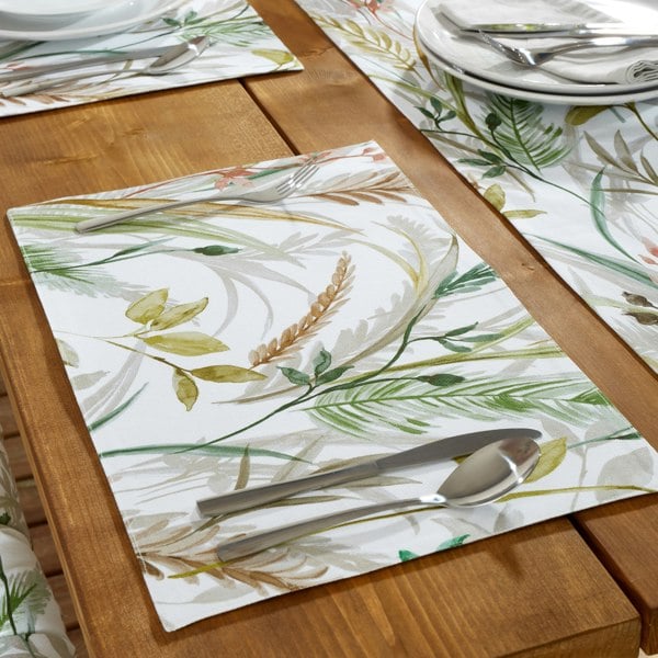 RHS Ornamental Grasses Shower Proof Outdoor Cotton Dining Placemat Pair