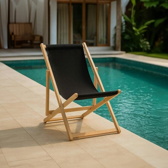 Interiors by Premier Beauport Black Deck Chair