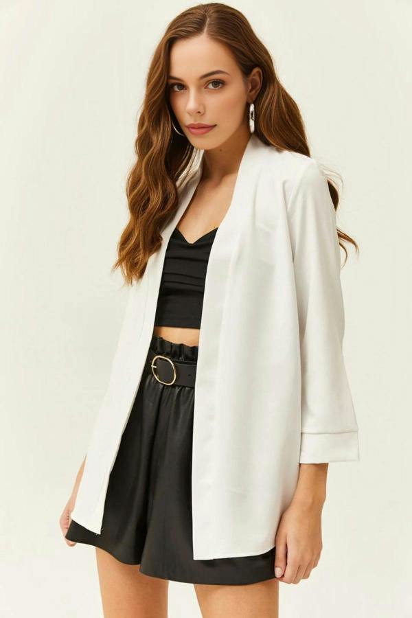 Hoxton Gal Satin Shawl-Collar Blazer